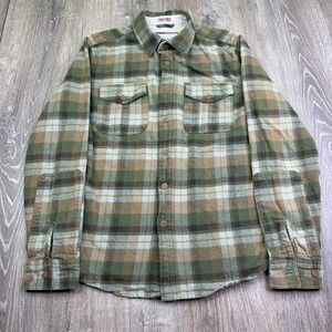 Gramicci Live Free Mens Multicolor Plaid Flap Pockets Button-Up Shirt Size S